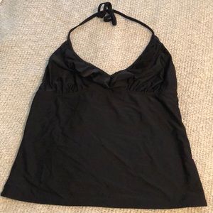 Black tankini top adorable ruffle edge